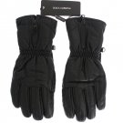 BLACK LEATHER PADDED WINTER GLOVES