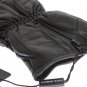 BLACK LEATHER PADDED WINTER GLOVES