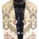 SCARF MEN’S BEIGE SILK NECKTIE BAROQUE PATTERN
