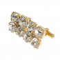 GOLD BRASS CLEAR CRYSTAL CUFFLINS