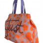 ORANGE PURPLE STRASS HAND SHOPPING TOTE BAG