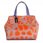 ORANGE PURPLE STRASS HAND SHOPPING TOTE BAG