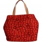 RED ORANGE LEOPARD HAND SHOPPING TOTE BAG