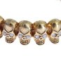 GOLD PLATED SKULL 925 SILVER BANGLE BRACELET
