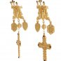 GOLD BLACK CRYSTAL CROSS EARRINGS