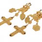 GOLD BLACK CRYSTAL CROSS EARRINGS