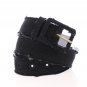BLACK LEATHER LOGO BELT