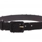 BLACK LEATHER LOGO BELT