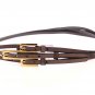 GRAY LEATHER LOGO BELT