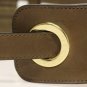BROWN LEATHER LOGO STRAW BELT