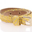 YELLOW STRIPED FABRIC LOGO BELT