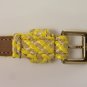 YELLOW STRIPED FABRIC LOGO BELT