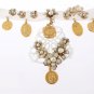 GOLD BRASS FLORAL SICILY CEREMONIA COIN NECKLACE