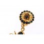 GOLD BLACK CRYSTAL SICILY DANGLING CLIP ON EARRING