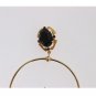 GOLD BRASS BLACK CRYSTAL EARRINGS