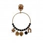 GOLD BRASS BLACK CRYSTAL EARRINGS