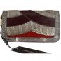 GRAY RED SNAKESKIN LEATHER SNAKESKIN CONTINENTAL WALLET