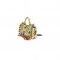 PURSE SICILY SATCHEL WHITE LEMON PRINT LEATHER SHOULDER CLUTCH