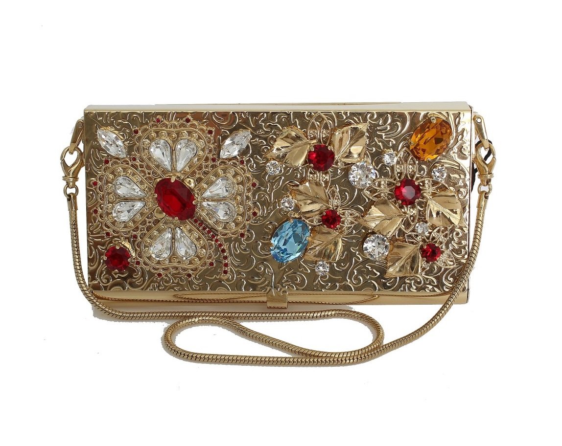 gold crystal clutch bag