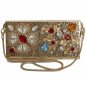 GOLD BRASS CRYSTAL CLUTCH BAG