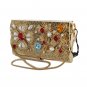 GOLD BRASS CRYSTAL CLUTCH BAG
