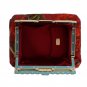 RED ROSES PRINT CRYSTAL CLUTCH PURSE BAG