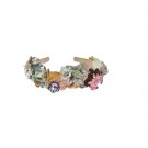 MULTICOLOR FLORAL CRYSTAL GOLD HEADBAND