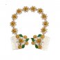 GOLD CRYSTAL SUNFLOWER COMB HEADBAND