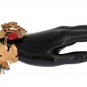 GOLD BRASS CRYSTAL LADYBIRDS LEAF STATEMENT BRACELET
