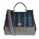MULTICOLOR CAIMAN SNAKESKIN LEATHER SICILY HAND BAG