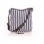 BLUE STRIPED CANVAS MESSENGER BAG