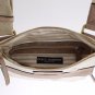 BEIGE CANVAS LEATHER CROSSBODY SHOULDER BAG