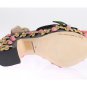 BLACK LEATHER FLORAL CRYSTAL PLATFORM SHOES