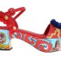 MULTICOLOR HANDPAINTED CARRETTO PLATFORM HEEL