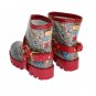 RED MAJOLICA PRINT ANKLE RUBBER BOOTS