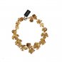GOLD BRASS FLORAL CRYSTAL LADYBUG STATEMENT NECKLACE