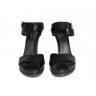 BLACK PYTHON SNAKESKIN PLATFORM WEDGES