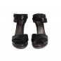 BLACK PYTHON SNAKESKIN PLATFORM WEDGES