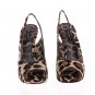 LEOPARD PONY HAIR OPEN TOE SLINGBACKS SHOES