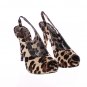 LEOPARD PONY HAIR OPEN TOE SLINGBACKS SHOES