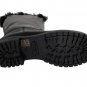 BLACK LEATHER LAPIN FUR BOOTS