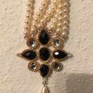 Pearl Necklace with Gold Tone Pen