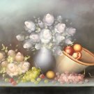 Beautiful Original Oil Painting On Canvas Still Life Signed By Artist.