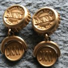 Beautiful Rare DKNY Goldtone  Dangle Bottle Caps Clip-On Earrings