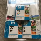 HP 27/27/28 Combo Set 3 Ink Cartridges Black and Tri-color.