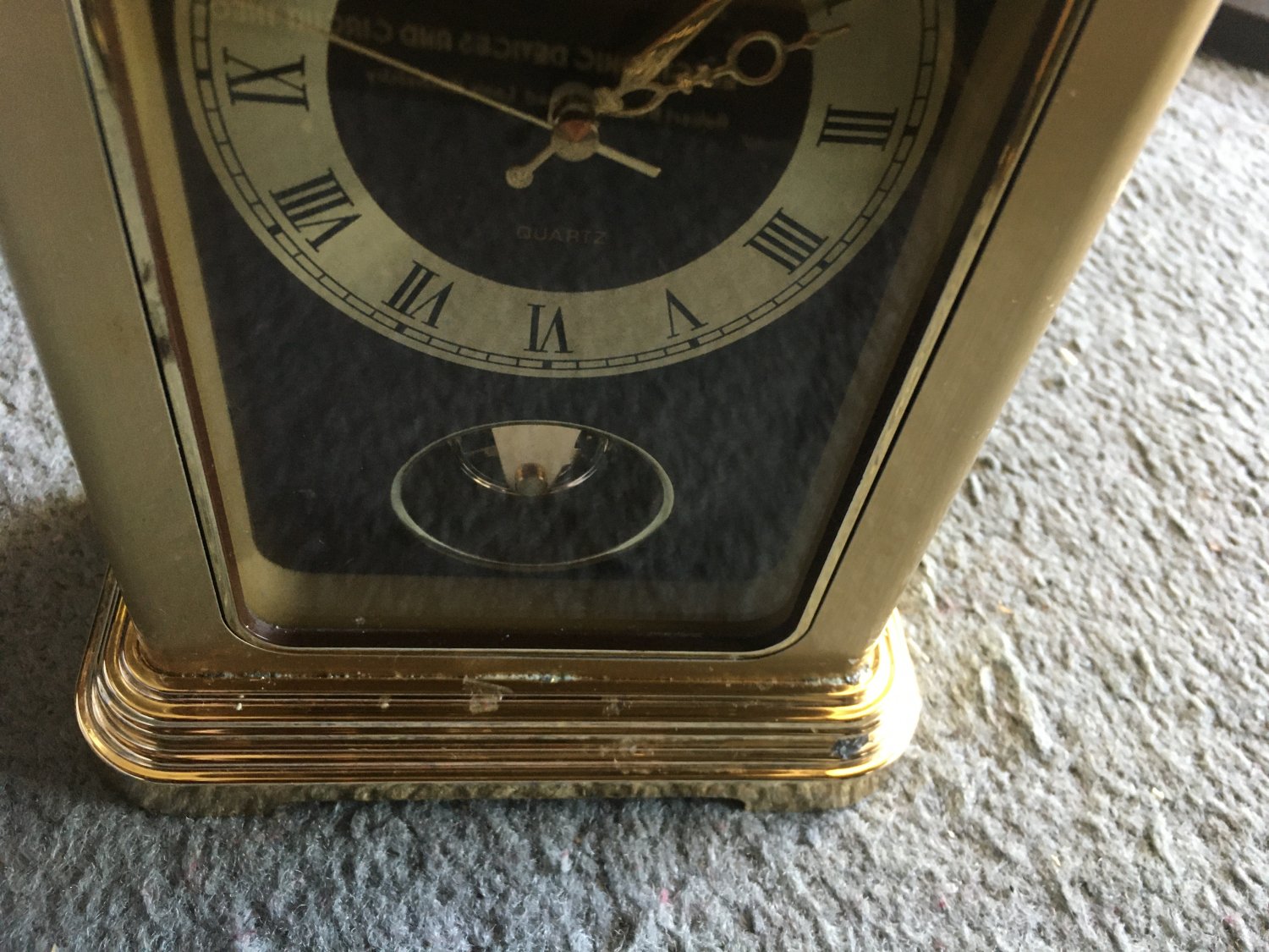 Hamilton Goldtone Mantel Or Table Clock Lovely Condition Vintage Piece