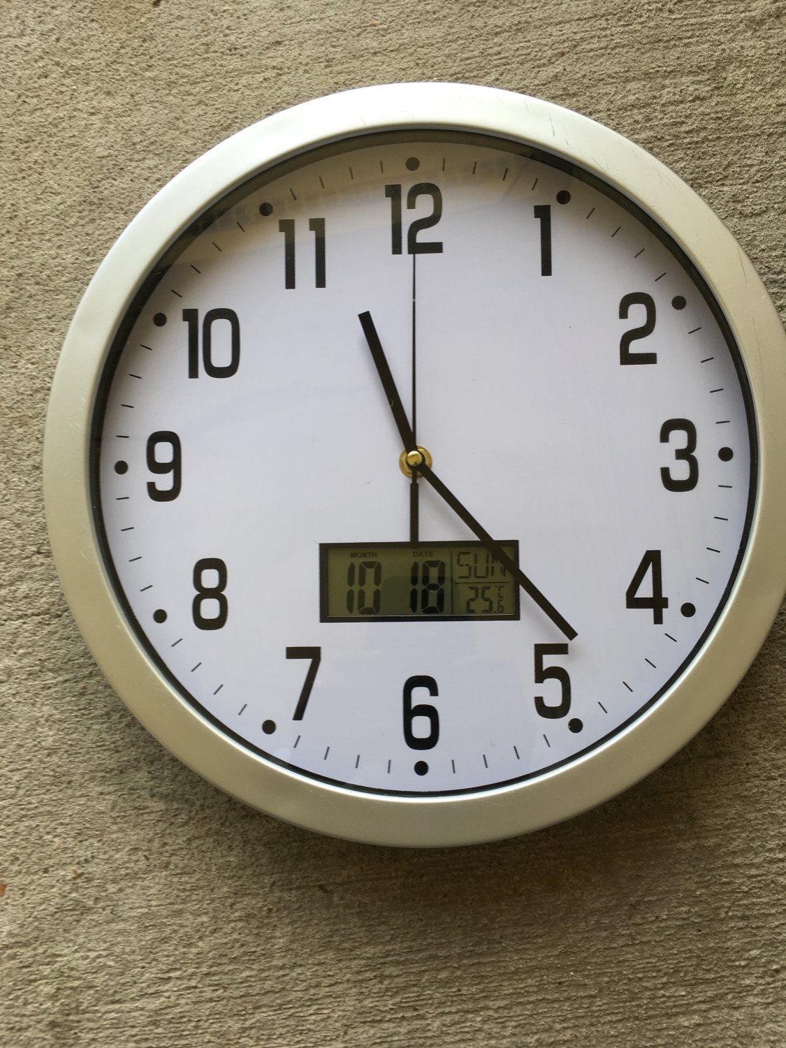 12” Analog Digital Wall Clock Date Display.