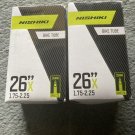2 Nishiki Schrader Valve 26x” 1.75-2.25 Bike Tubes.