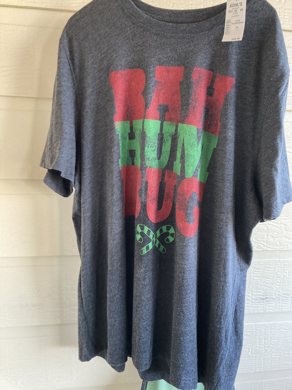 NWT Size L BAH HUM BUG Men's Christmas Tee Tree T-Shirt. Retail $40.