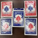 Lot Of 5 RED & BLUE BICYCLE RIDER BACK 808 PLAYING CARDS. Great Find.